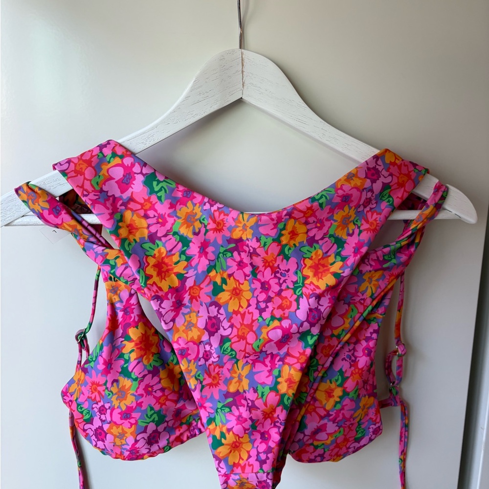 SHEIN Floral Bikini - Pink and Orange